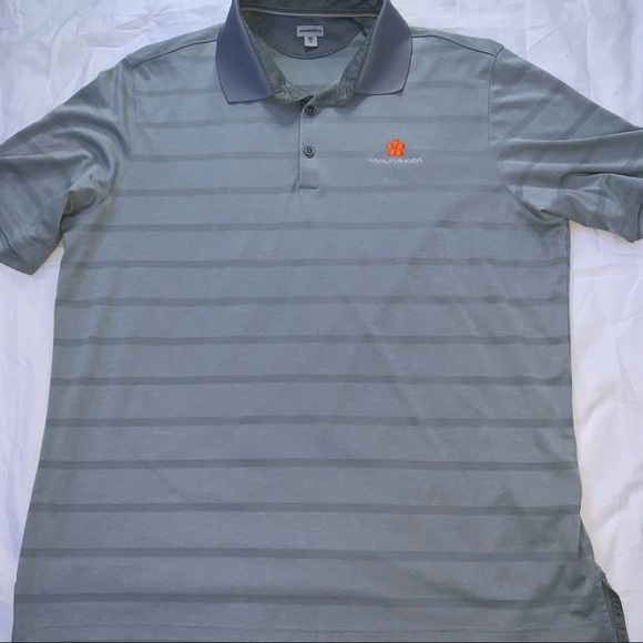 Gray striped ashworth polo golf tee - Picture 3 of 3